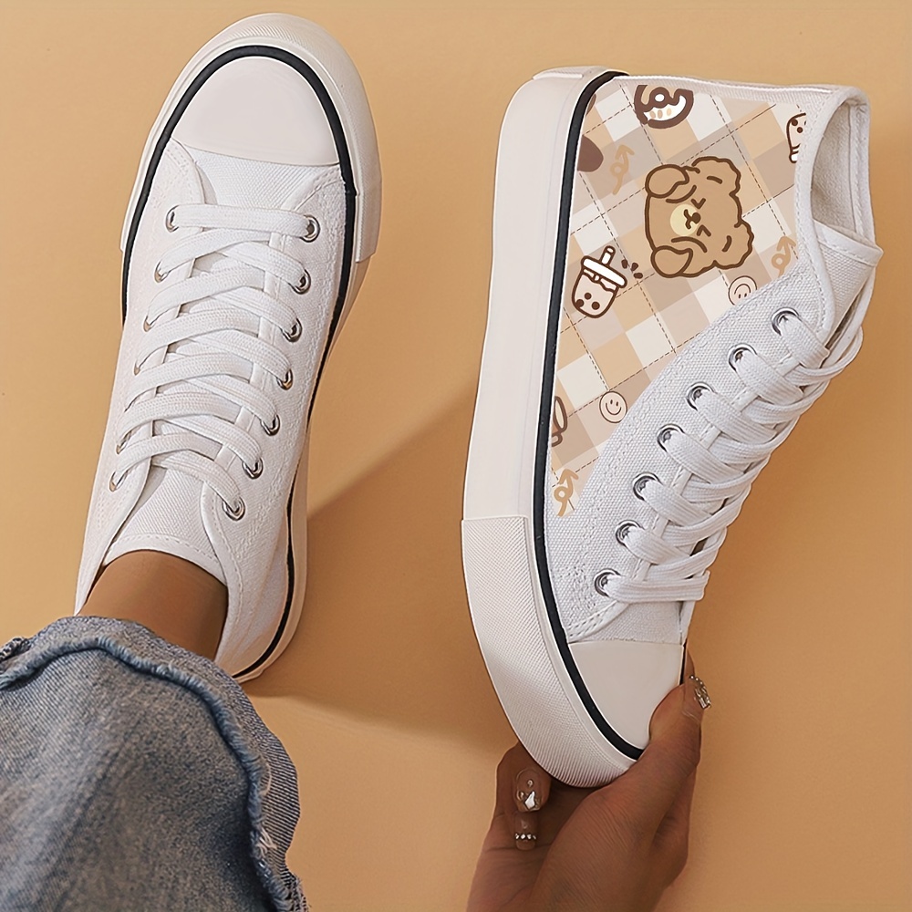 paisley print canvas sneakers women s casual lace flat skate details 5