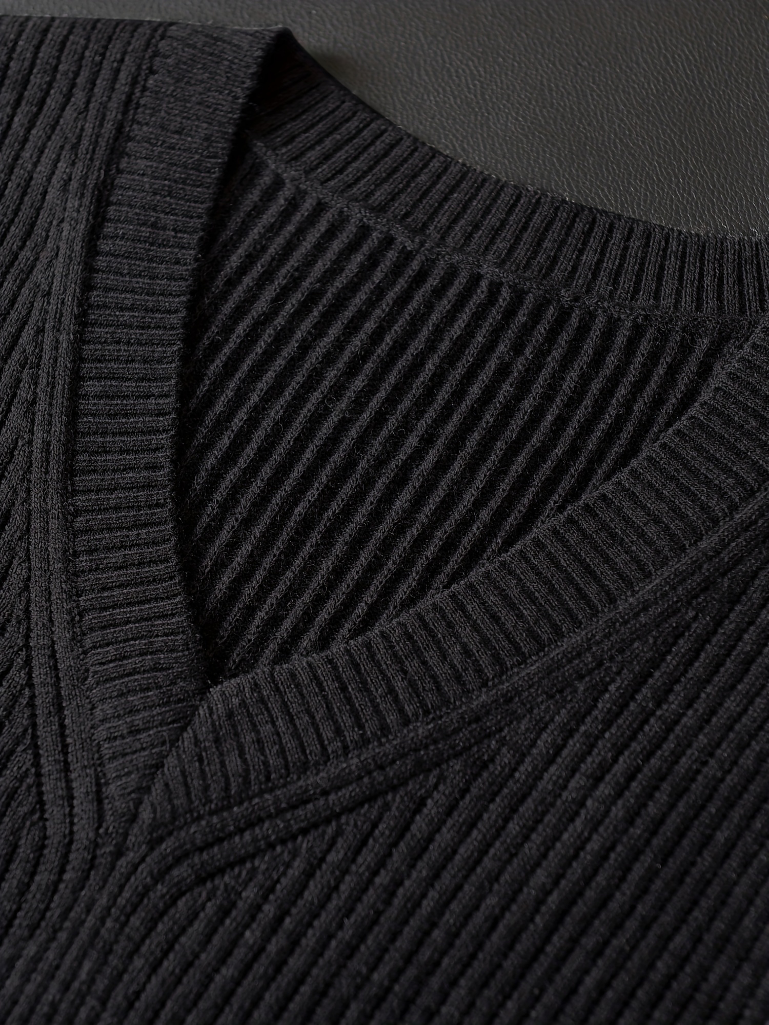 mens v neck sweater vest pullover solid color sleeveless sweaters vest preppy style details 6