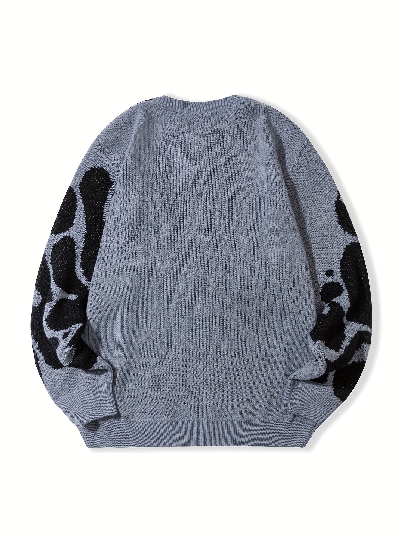 trendy pattern knitted sweater mens casual warm slightly stretch crew neck pullover sweater for men fall winter details 24