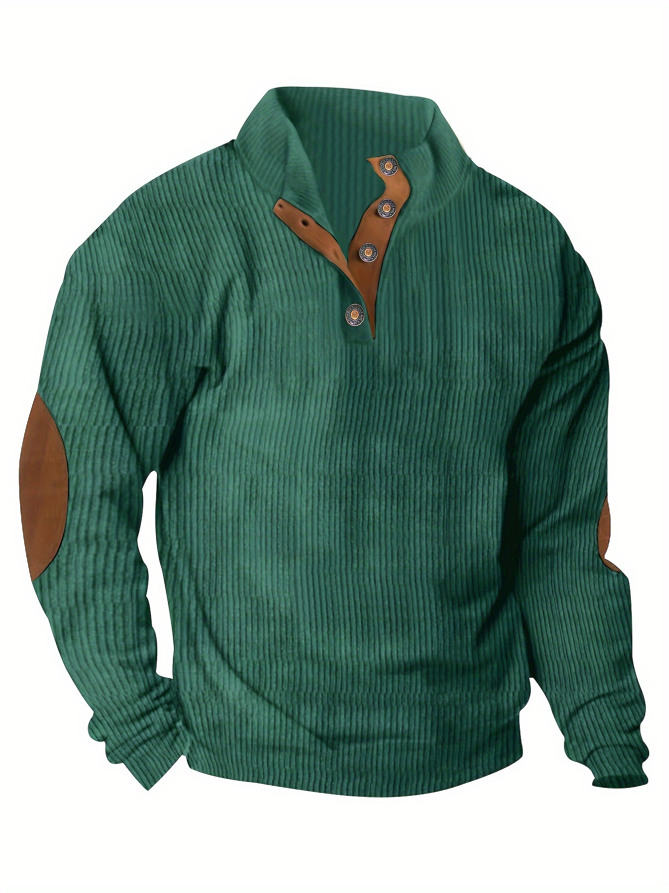 mens retro stand collar ribbed sweatshirt for men solid sweatshirts for spring fall long sleeve tops details 7