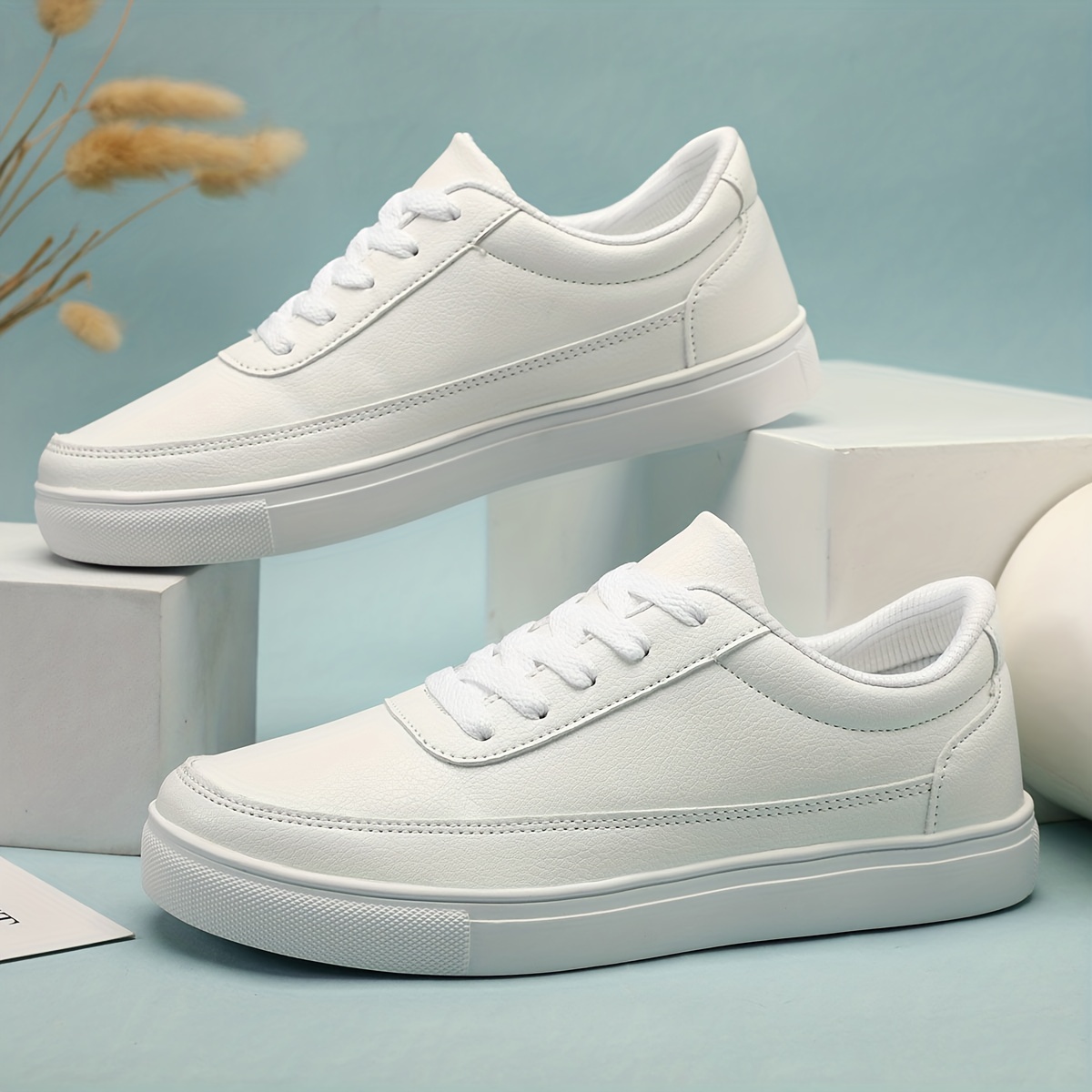 skate shoes men s solid color good grip breathable lace details 3