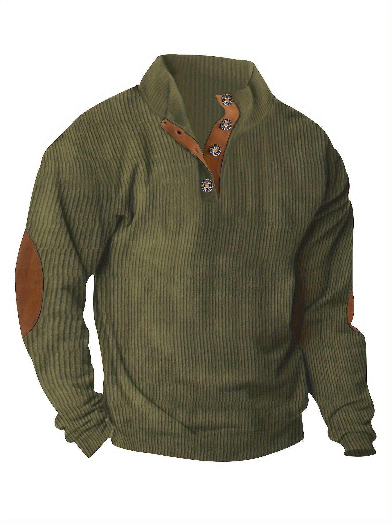 mens retro stand collar ribbed sweatshirt for men solid sweatshirts for spring fall long sleeve tops details 2