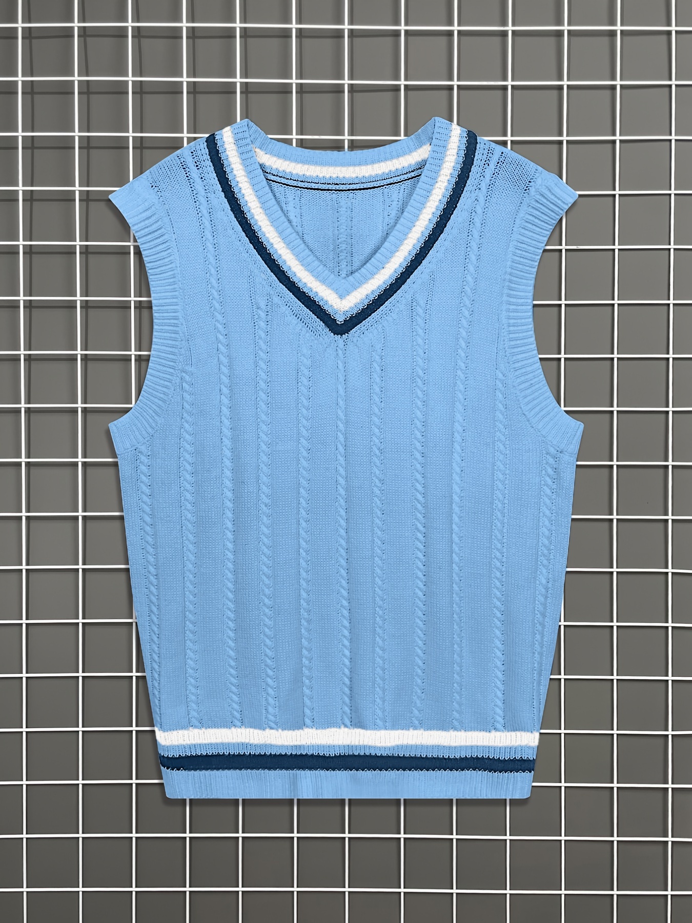 elegant slightly stretch preppy vest mens casual vintage style v neck vest for fall winter details 5