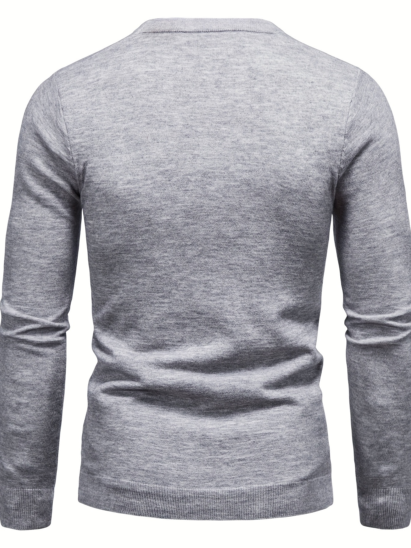 mens casual solid knitted sweater warm and stretchy crew neck pullover for fall and winter details 51