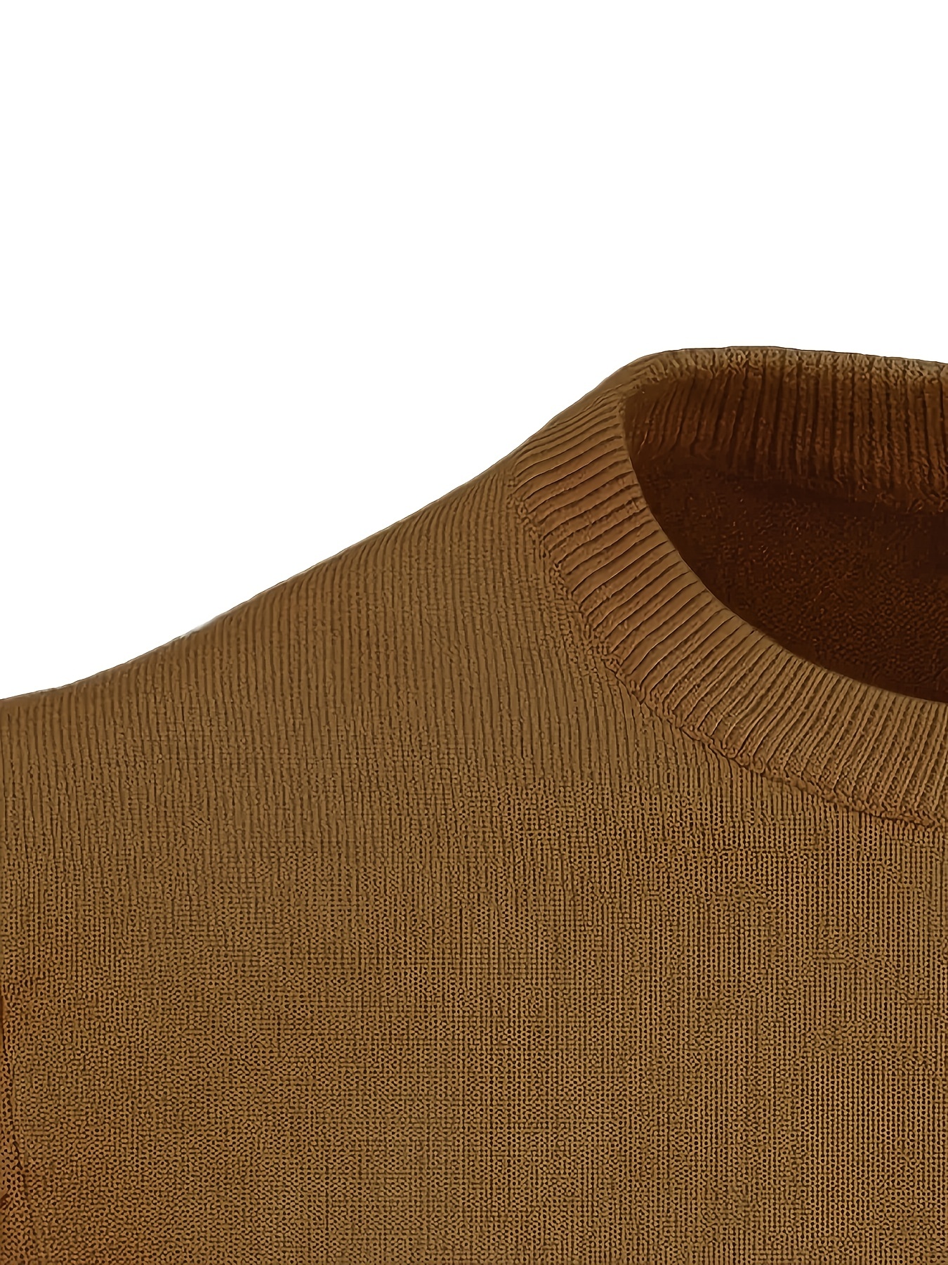 mens casual solid knitted sweater warm and stretchy crew neck pullover for fall and winter details 22