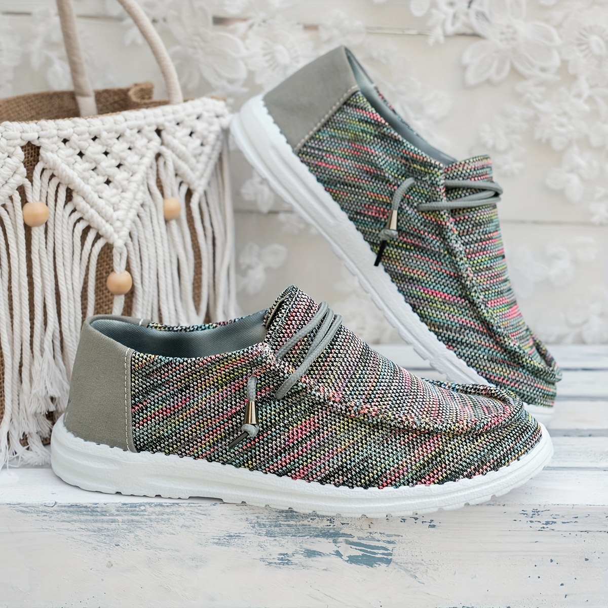 colorful canvas shoes women s slip lightweight soft sole details 3