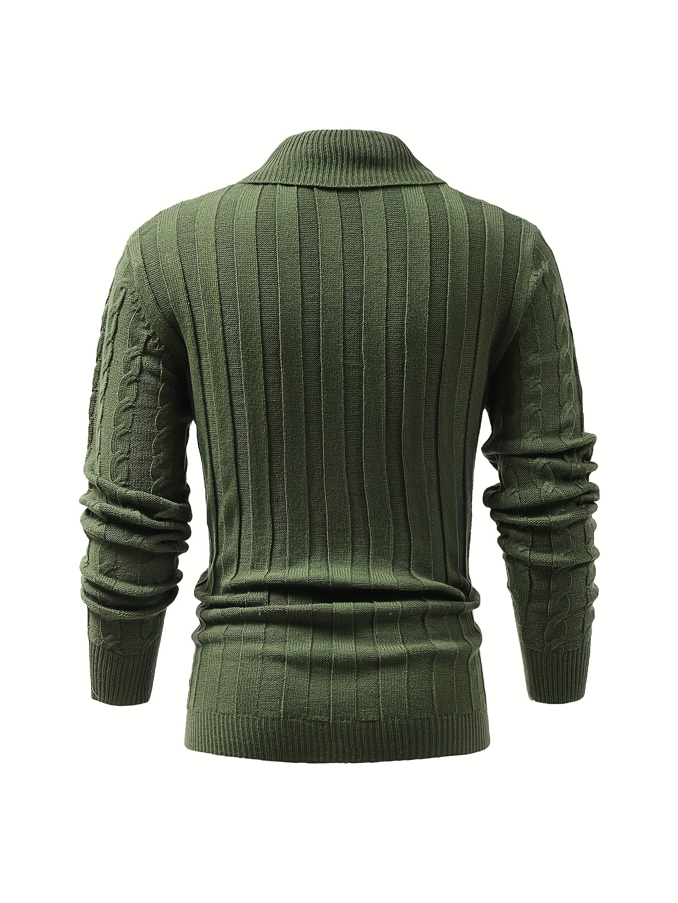 all match knitted shawl collar sweater mens casual warm high stretchy pullover sweater for fall winter details 26