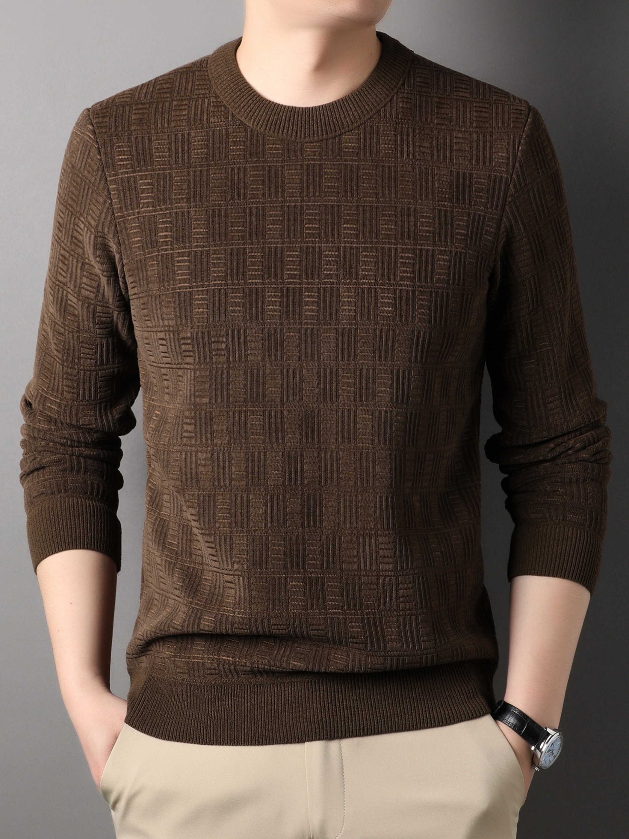 winter new mens casual sweater round neck plus thick base warm sweater best sellers details 19