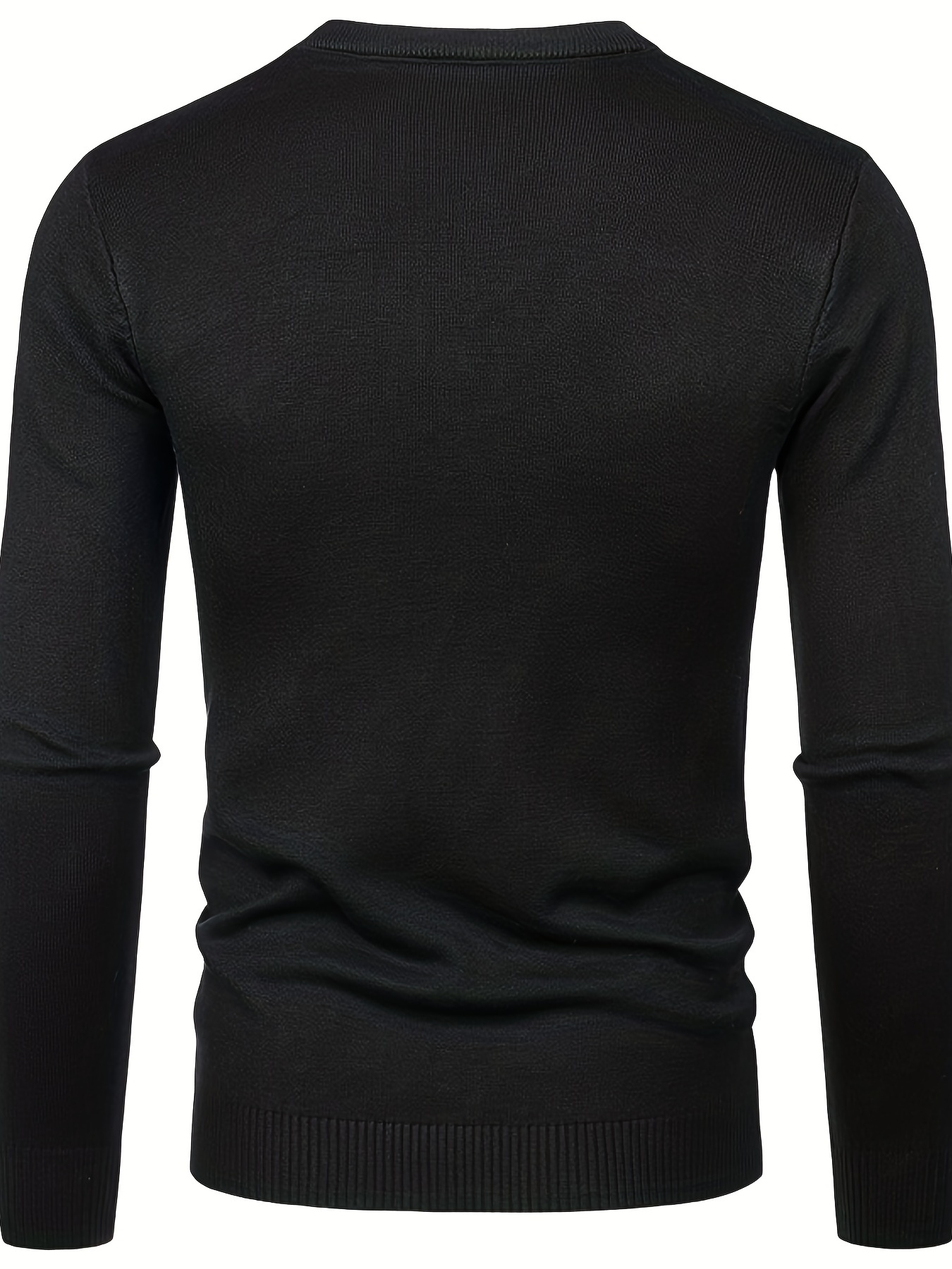 mens casual solid knitted sweater warm and stretchy crew neck pullover for fall and winter details 33