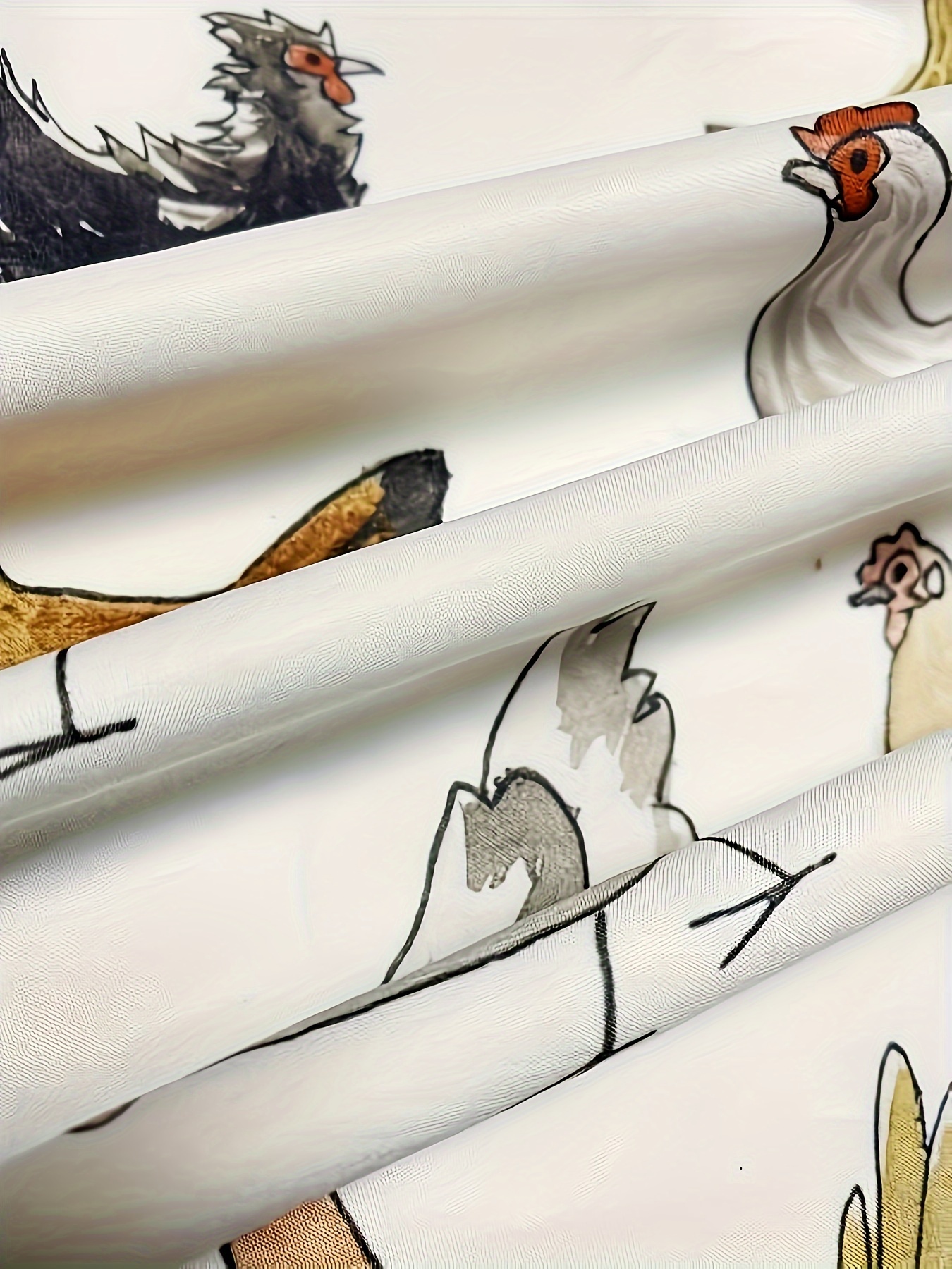 womens casual blouse plus size chicken print button up long sleeve turn down collar blouse details 3