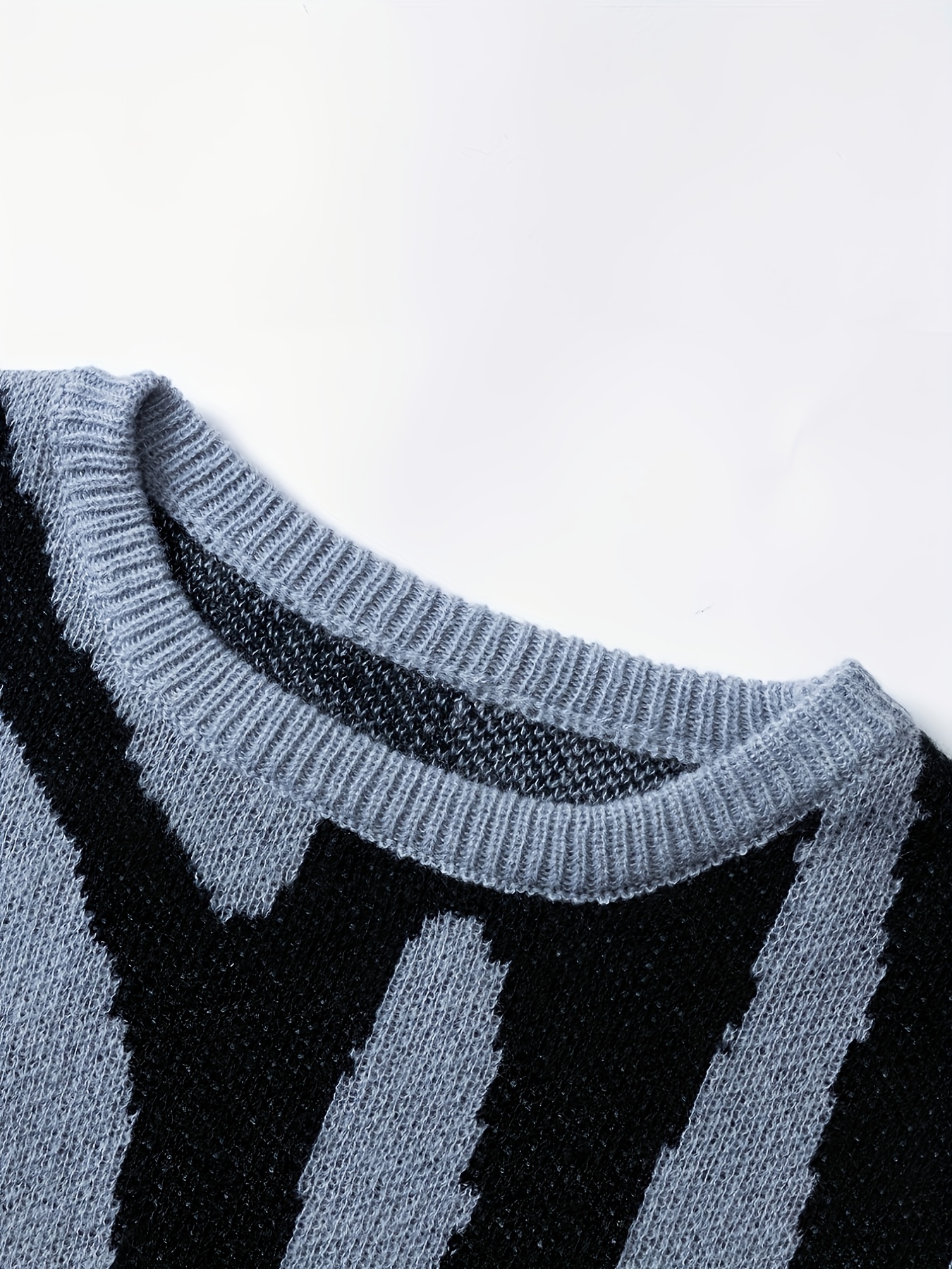 all match knitted letter print sweater mens casual warm slightly stretch crew neck pullover sweater for men fall winter details 5