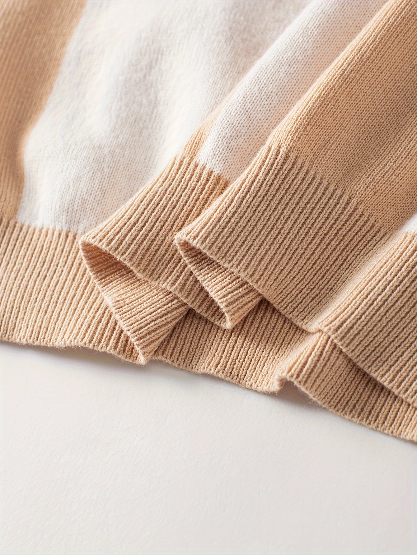 mens color block round neck sweater trendy stretch warm pullover for winter outdoor details 8