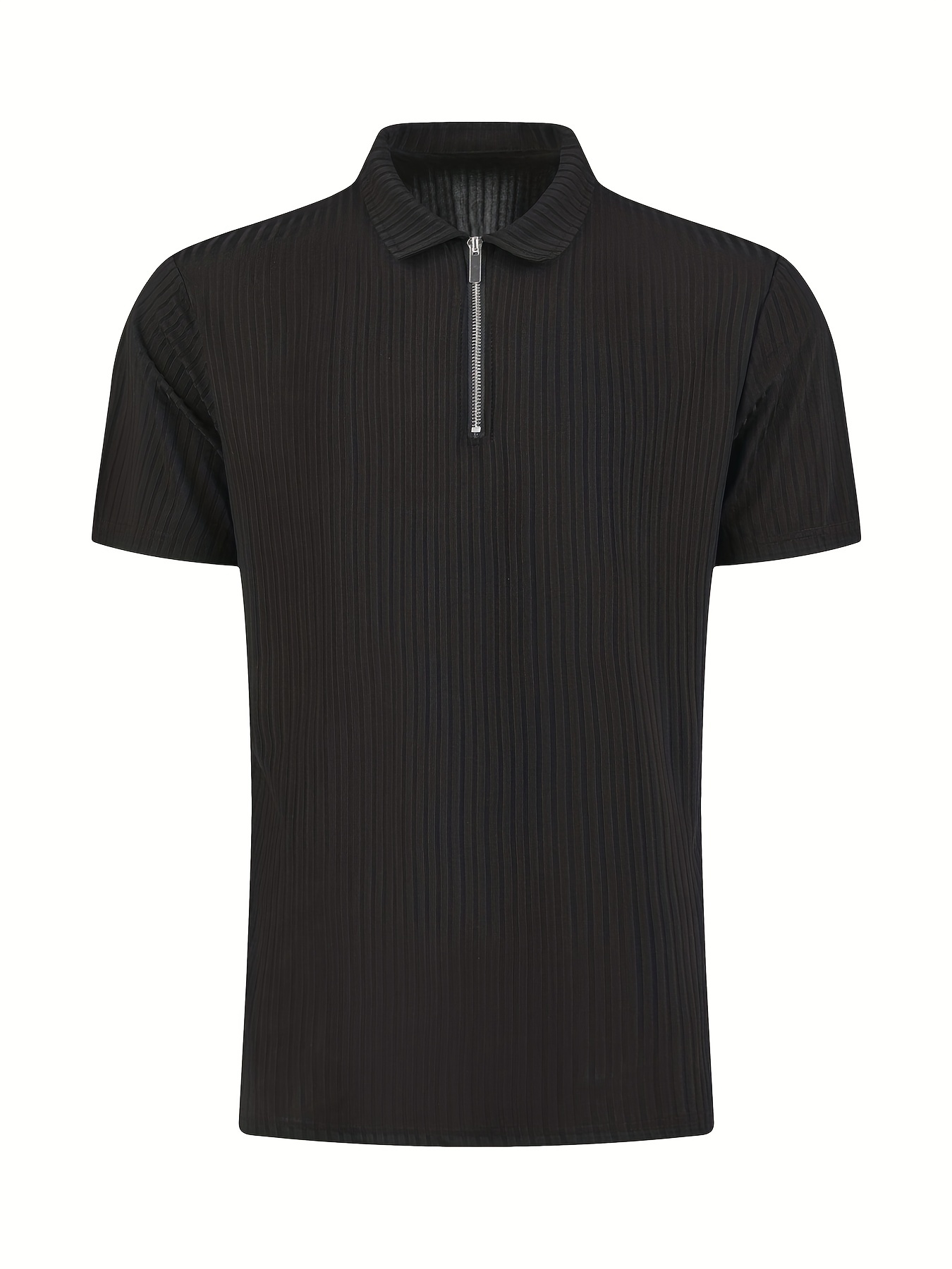 mens solid creative top casual high stretch short sleeve lapel shirt mens clothes for summer outdoor details 45