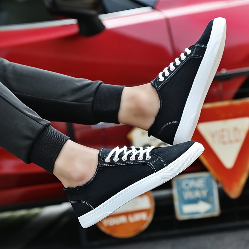 Mens Solid Color Classic Low Top Skateboard Shoes Comfy Non Slip Lace Up Durable Walking Shoes Mens Footwear Free Shipping On Items Shipped From Temu Temu details 2