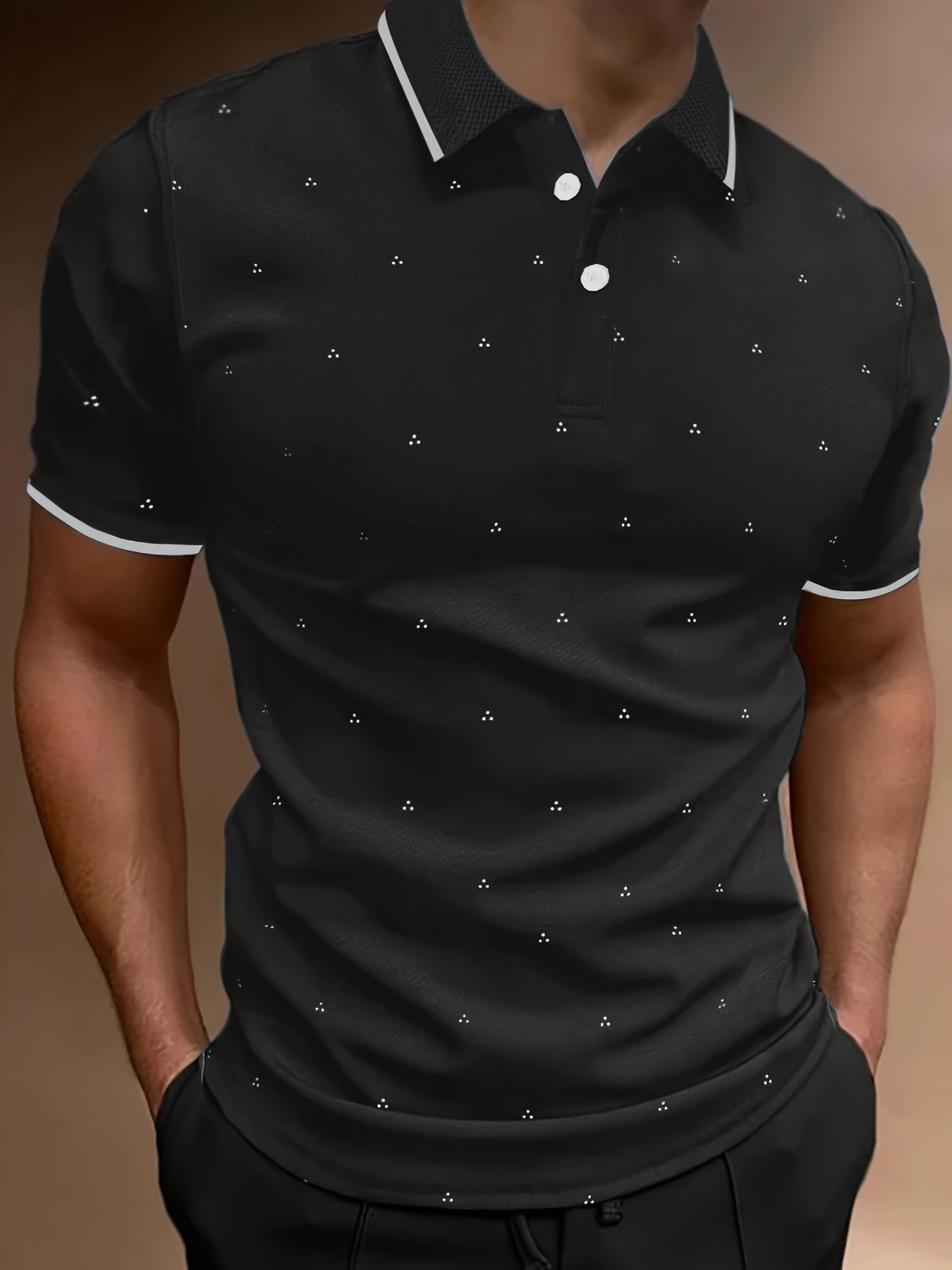 mens shirts casual navy blue slim fit lapel button up shirt details 24