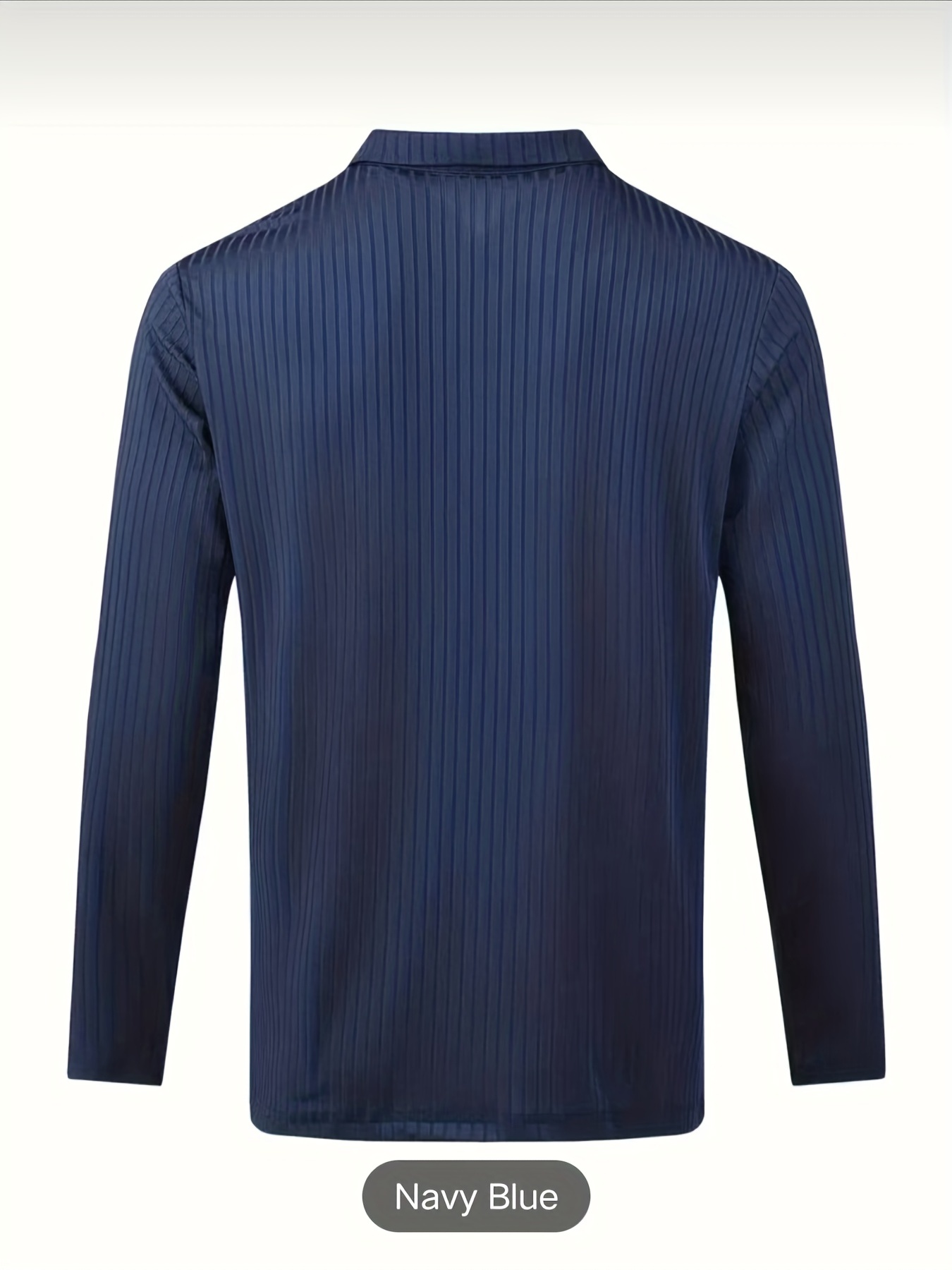 casual comfy mens long sleeve zipper lapel golf shirt male spring fall clothing details 21