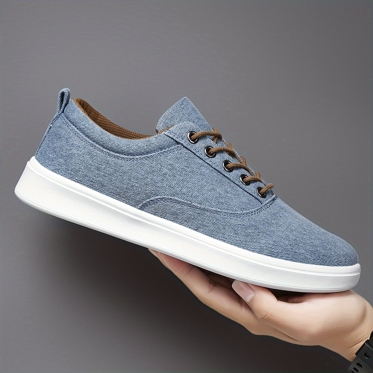 mens vintage solid color canvas skateboard shoes comfy non slip lace up casual sneakers for mens outdoor activities shop now for limitedtime deals temu details 7