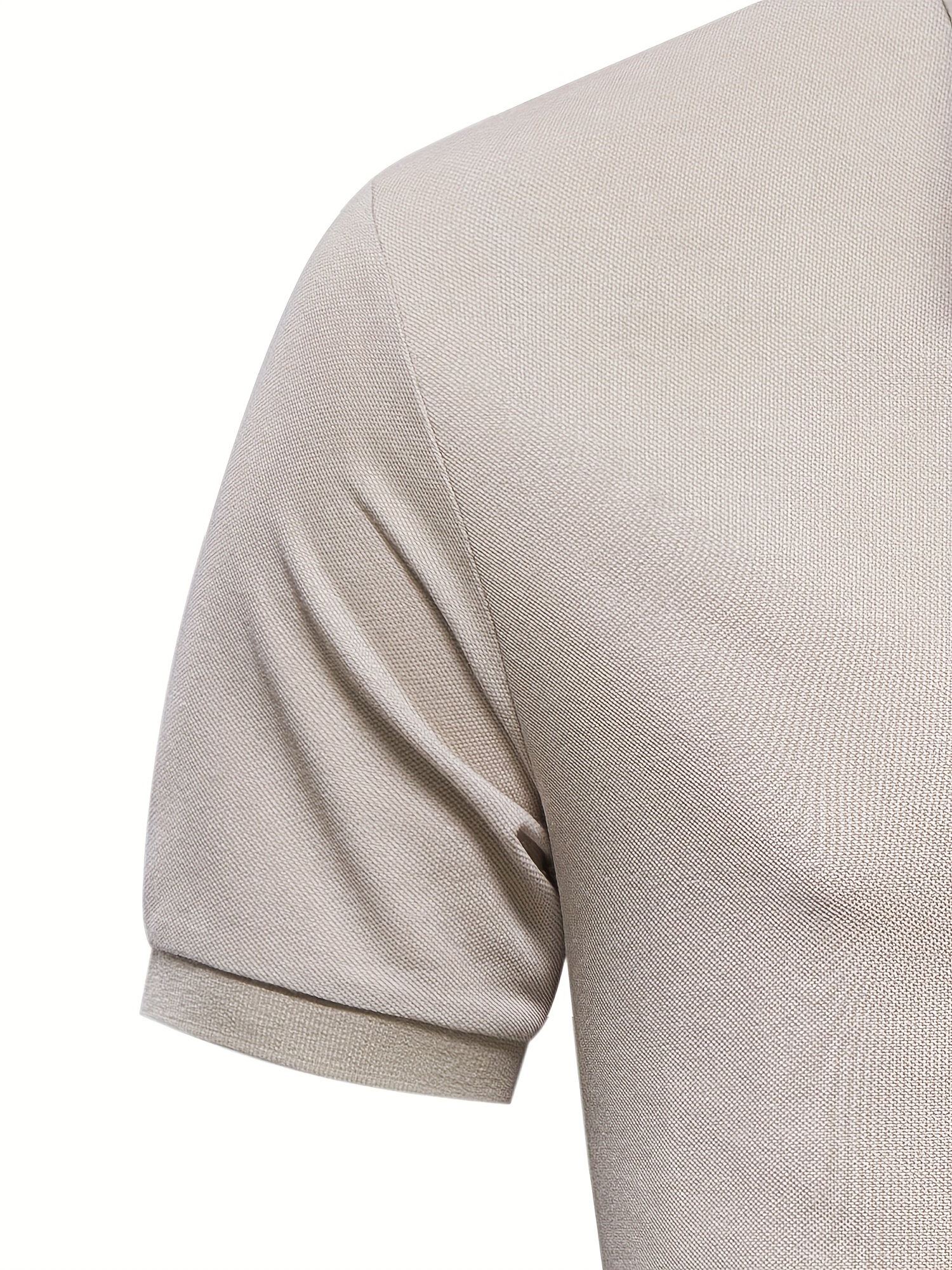 mens solid giraffe embroidery short sleeve lapel shirts mens fashion leisurewear for spring fall golf sports details 22