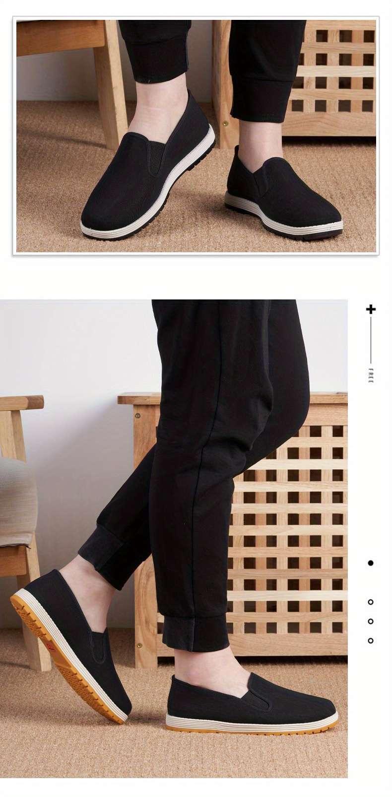 mens traditional breathable slip on canvas walking shoes comfy non slip casual tai chi kung fu training shoes men s shoes temu details 7