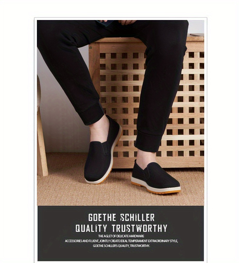 mens traditional breathable slip on canvas walking shoes comfy non slip casual tai chi kung fu training shoes men s shoes temu details 8
