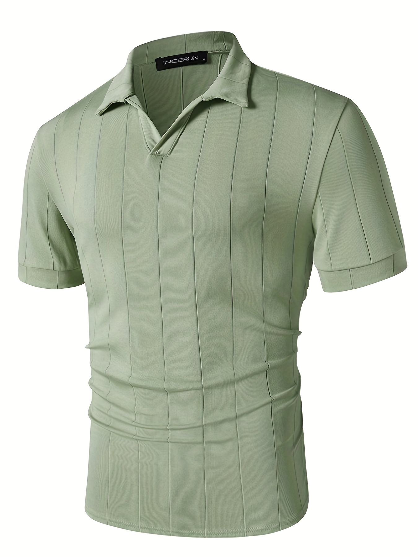 Men's Stylish Shirt Lapel Short Sleeve Fitness Summer Tee With Multicolor