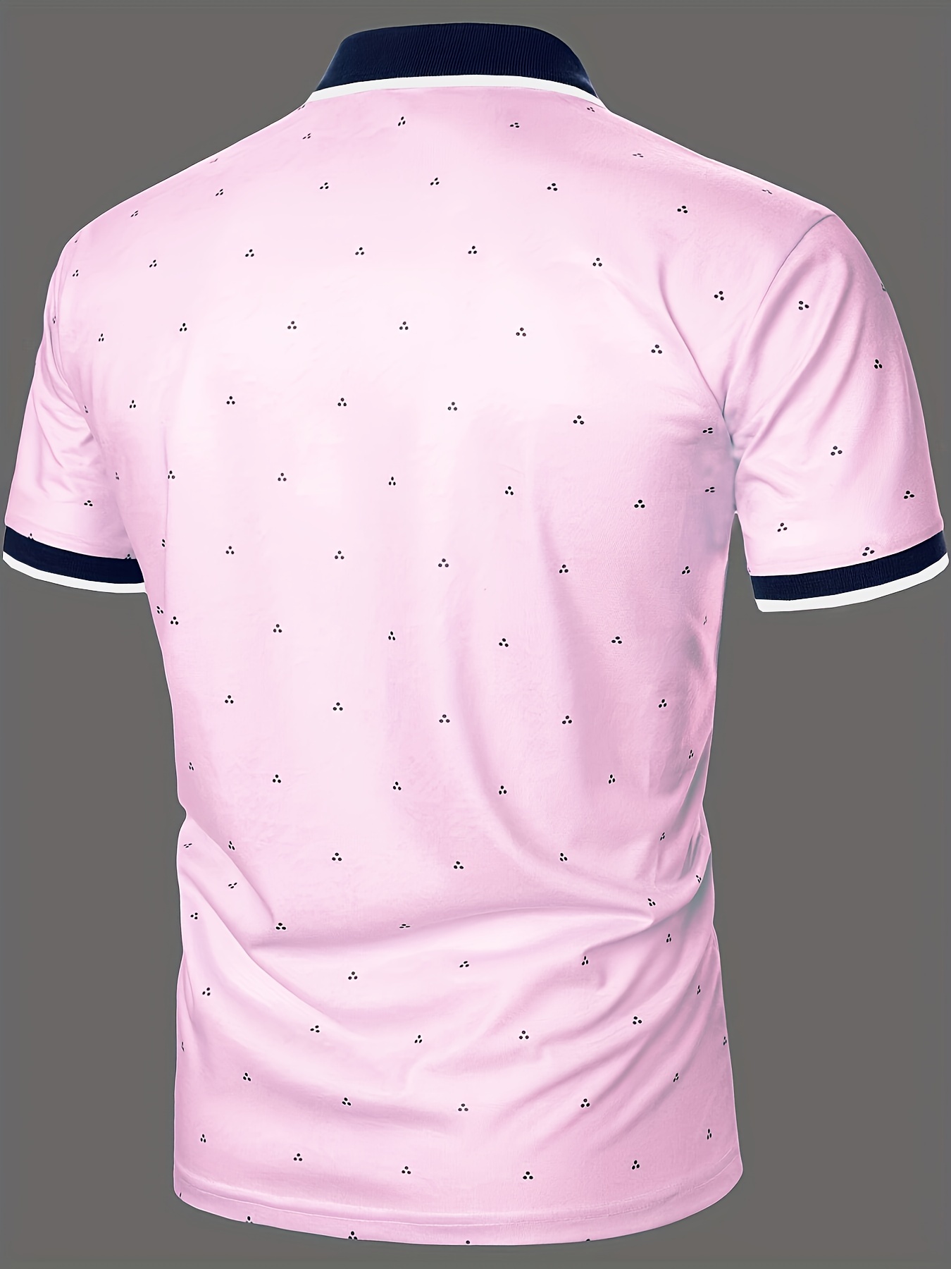 mens shirts casual navy blue slim fit lapel button up shirt details 4