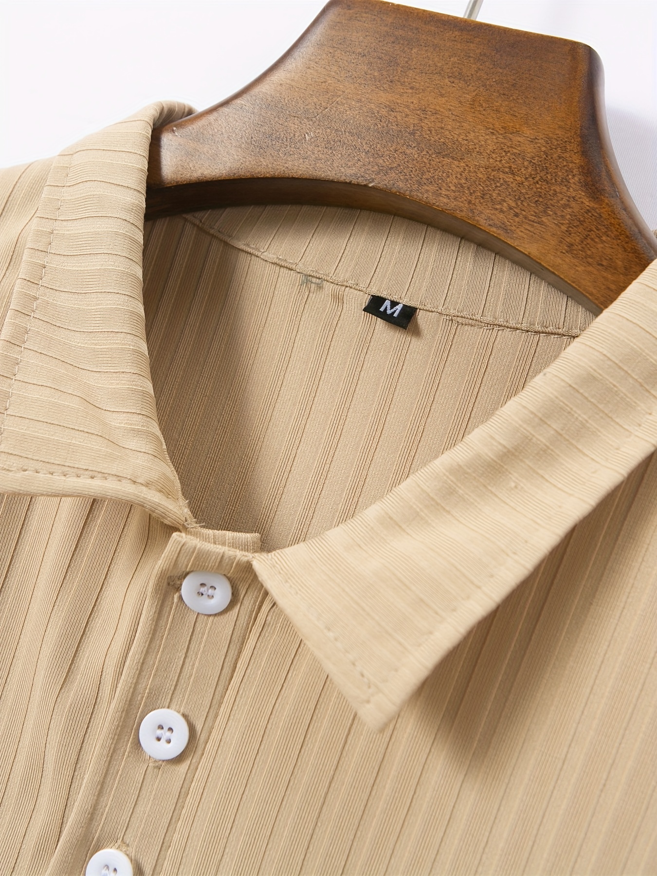 casual ribbed mens comfy daily short sleeve lapel shirt summer golf sports details 26
