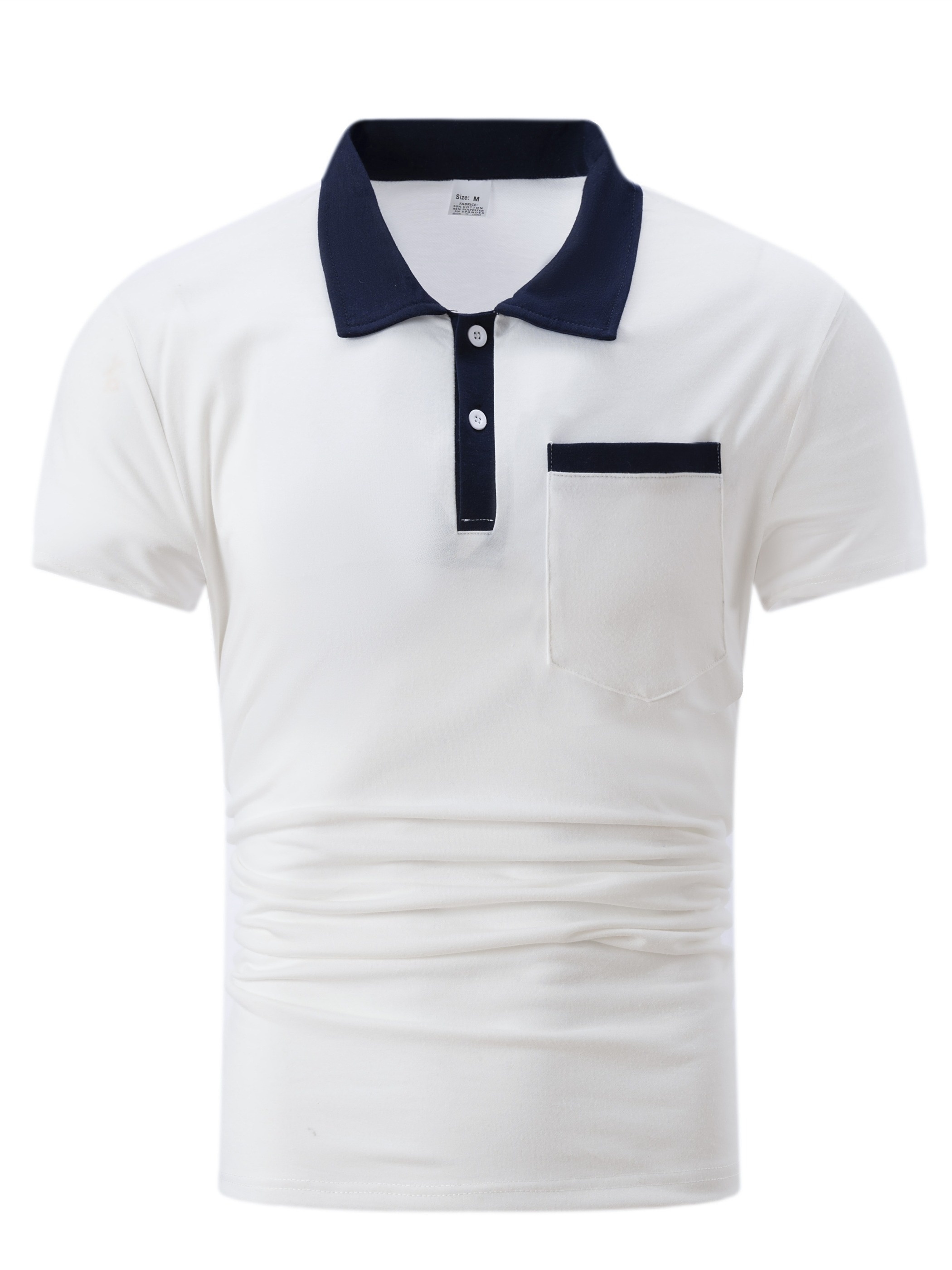 cotton blend breathable regular fit golf shirt mens casual v neck t shirt short sleeve for summer mens clothing details 1