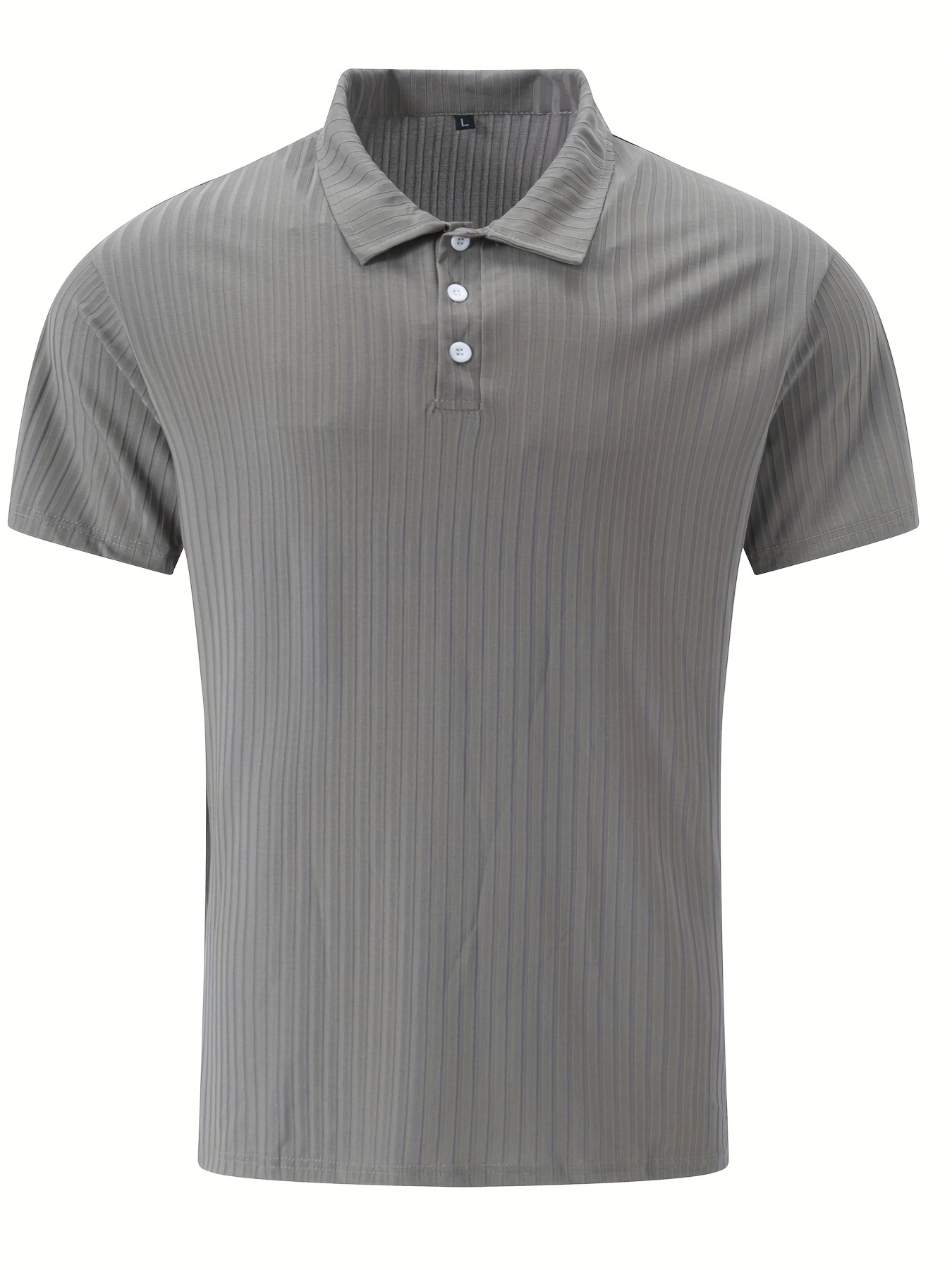 casual ribbed mens comfy daily short sleeve lapel shirt summer golf sports details 35