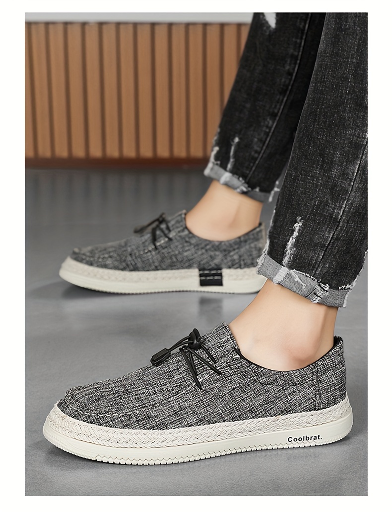 Mens Classic Woven Breathable Loafer Shoes Comfy Non Slip Casual Durable Canvas Office Shoes Mens Footwear Men s Shoes Temu details 7
