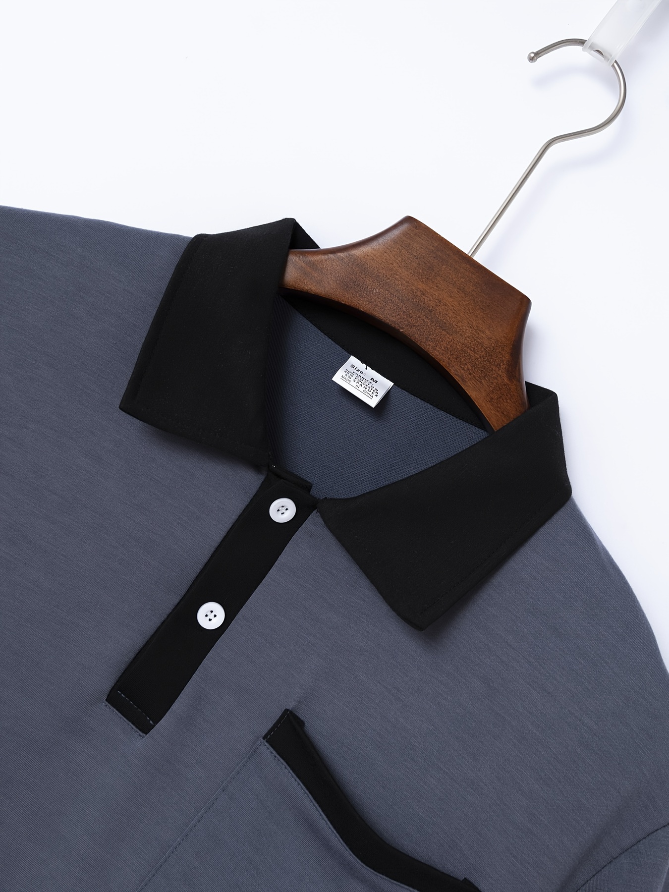 cotton blend breathable regular fit golf shirt mens casual v neck t shirt short sleeve for summer mens clothing details 15