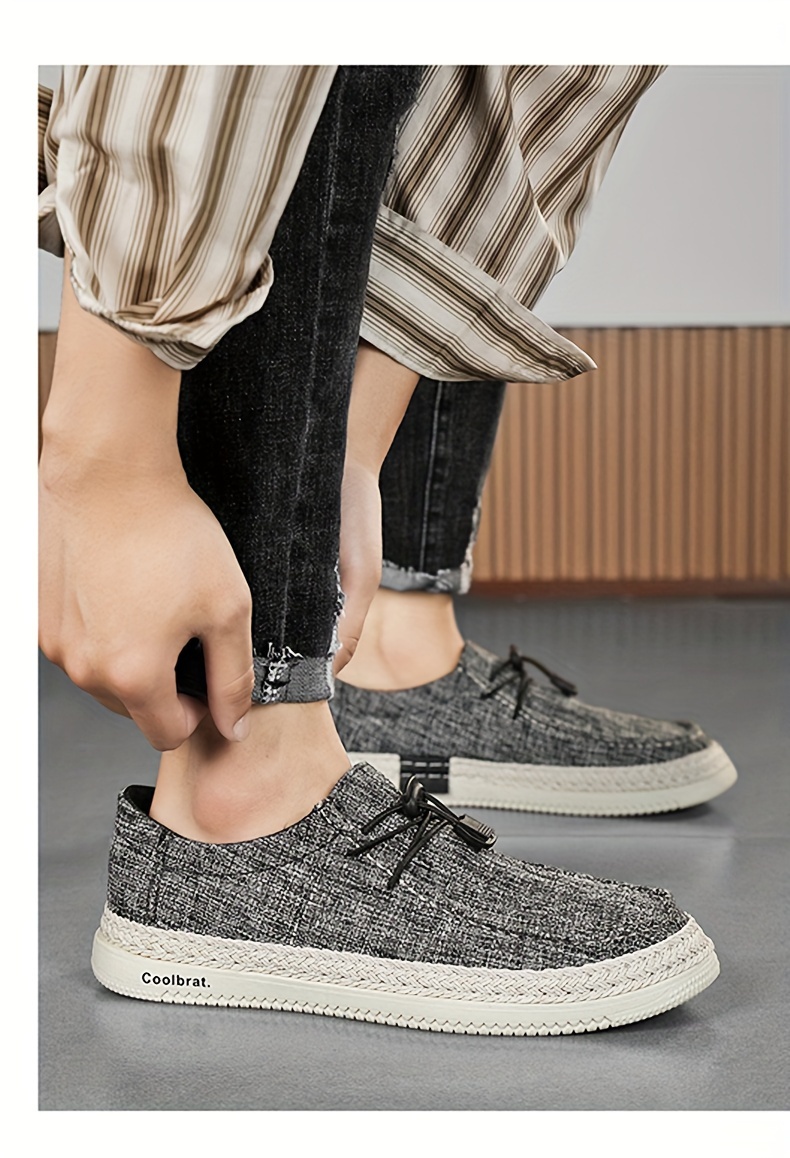 Mens Classic Woven Breathable Loafer Shoes Comfy Non Slip Casual Durable Canvas Office Shoes Mens Footwear Men s Shoes Temu details 5