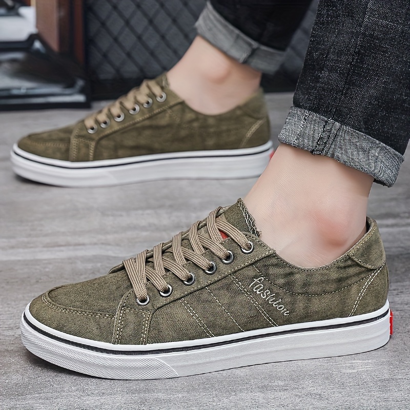 Mens Solid Color Low Top Canvas Shoes Comfy Non Slip Breathable Lace Up Skateboard Shoes For Mens Outdoor Activities Don t Miss These Great Deals Temu details 8