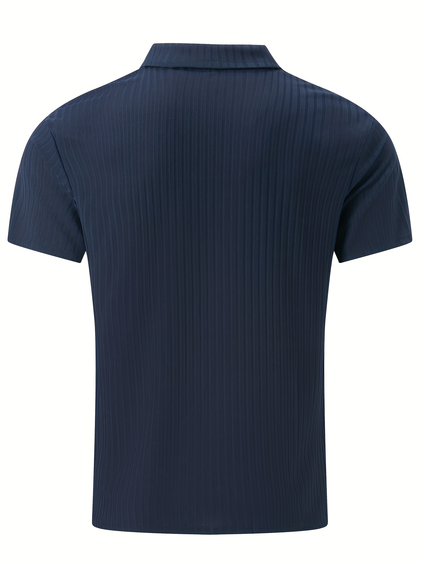 casual ribbed mens comfy daily short sleeve lapel shirt summer golf sports details 42