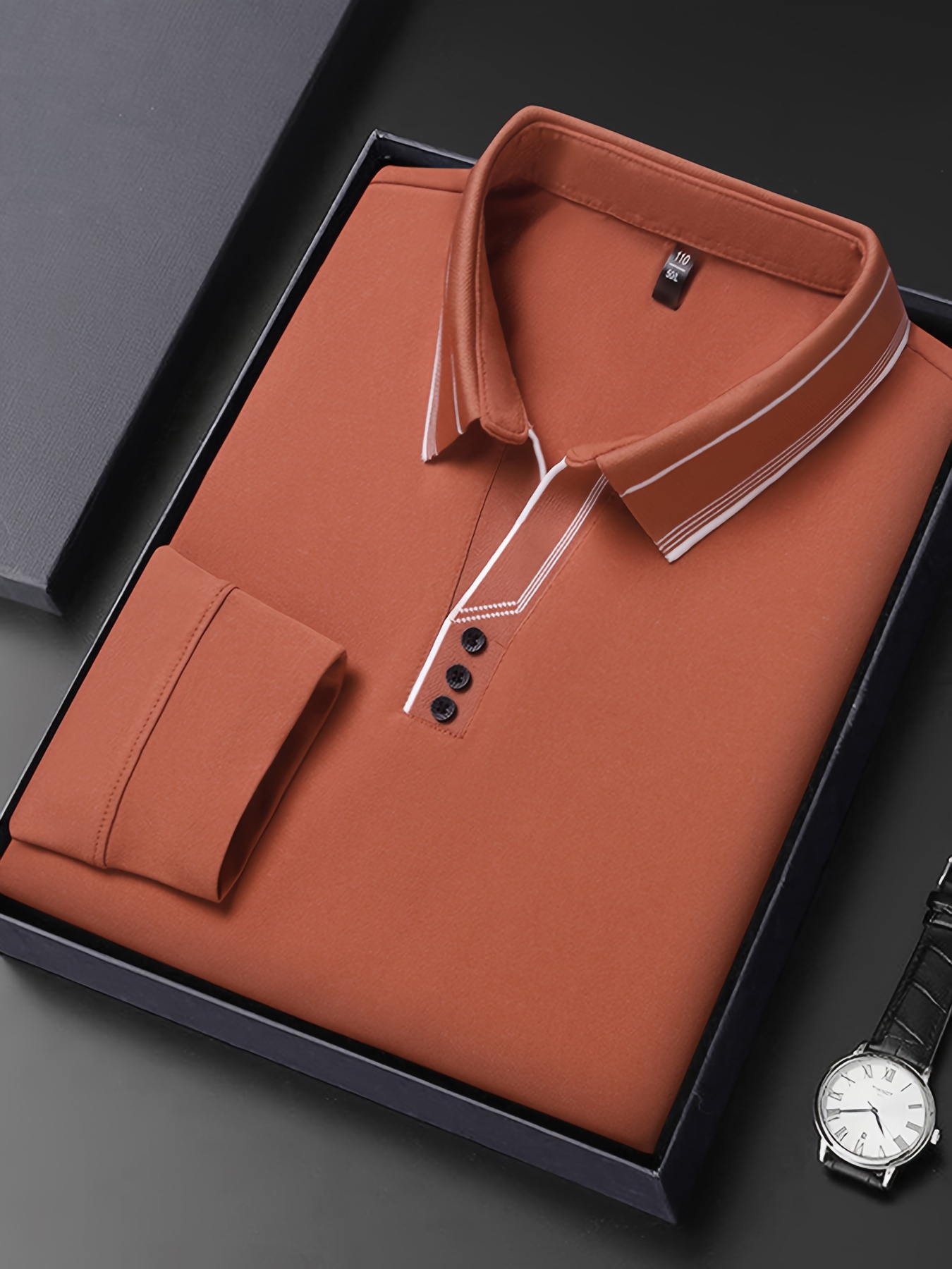 lapel shirt, mature style mens comfy breathable long sleeve lapel shirt spring fall gift for men details 7