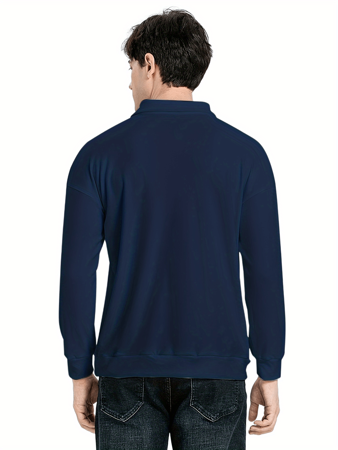 mens casual loose long sleeves button lapel slim shirts details 11