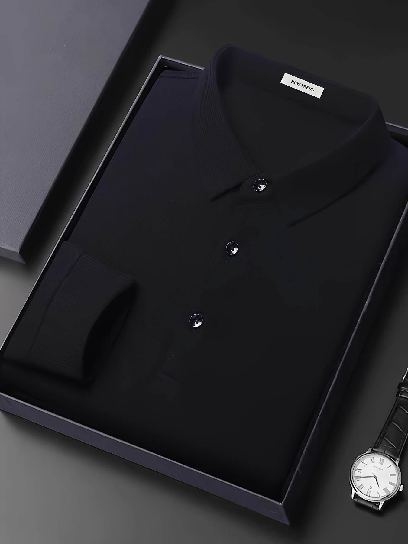 mens casual lapel shirt elegant lapel long sleeve tops details 2