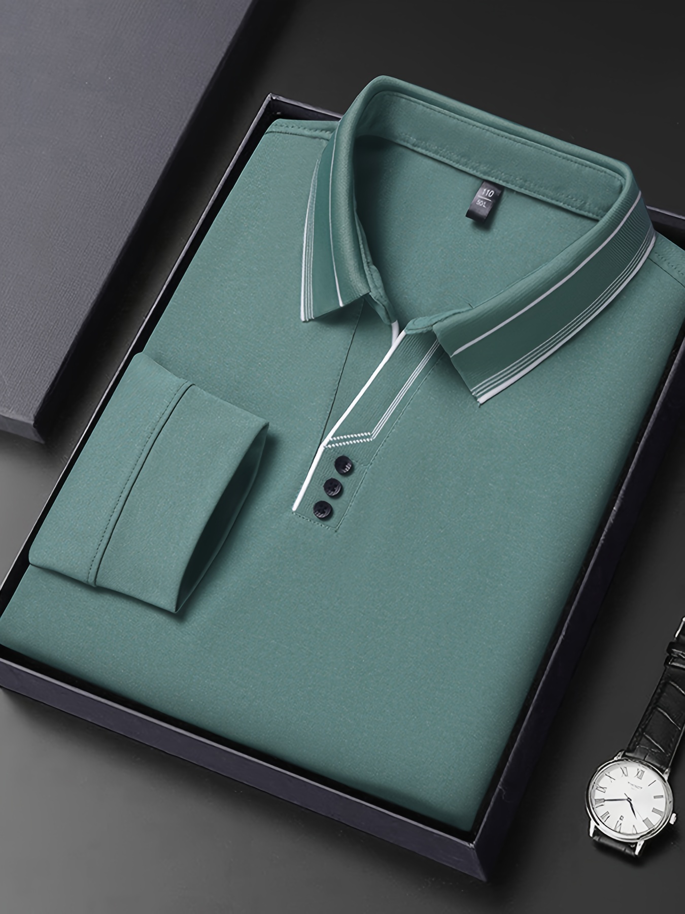 lapel shirt, mature style mens comfy breathable long sleeve lapel shirt spring fall gift for men details 12