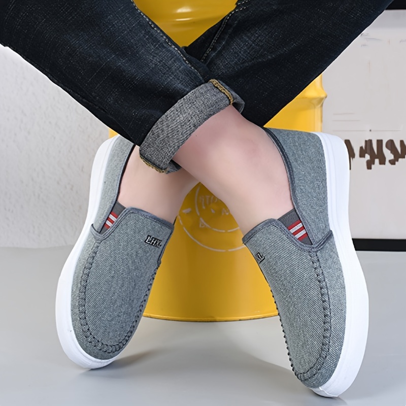 Mens Solid Color Slip On Canvas Loafer Shoes Comfy Non Slip Casual Durable Lightweight Walking Shoes For Mens Outdoor Shop On Temu And start Saving Temu details 8