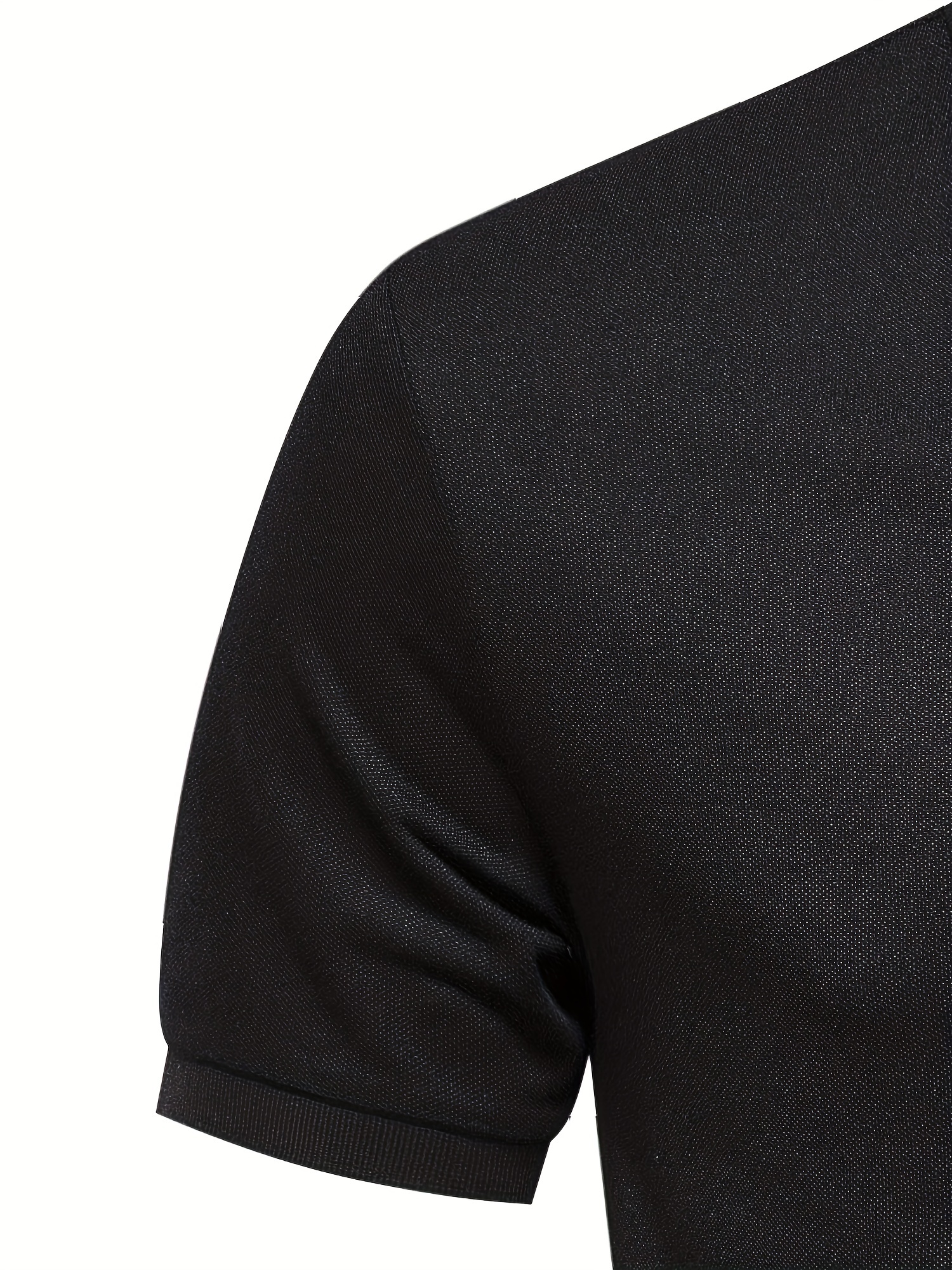 mens solid giraffe embroidery short sleeve lapel shirts mens fashion leisurewear for spring fall golf sports details 27