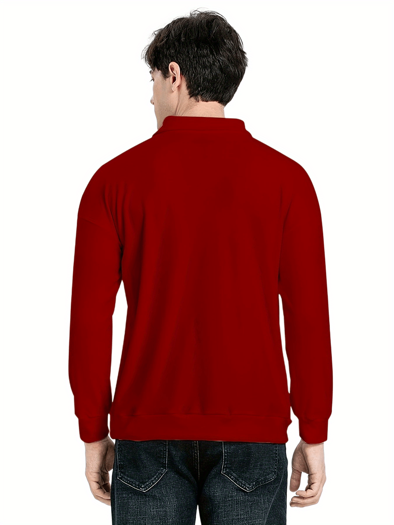 mens casual loose long sleeves button lapel slim shirts details 31