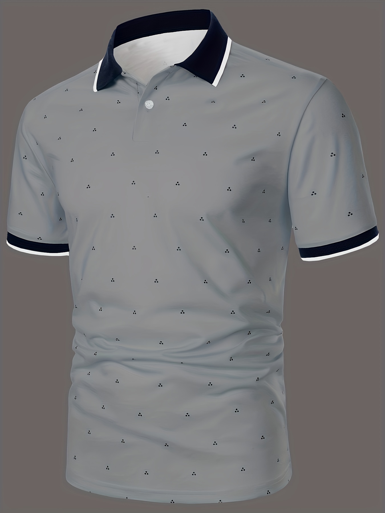 mens shirts casual navy blue slim fit lapel button up shirt details 9