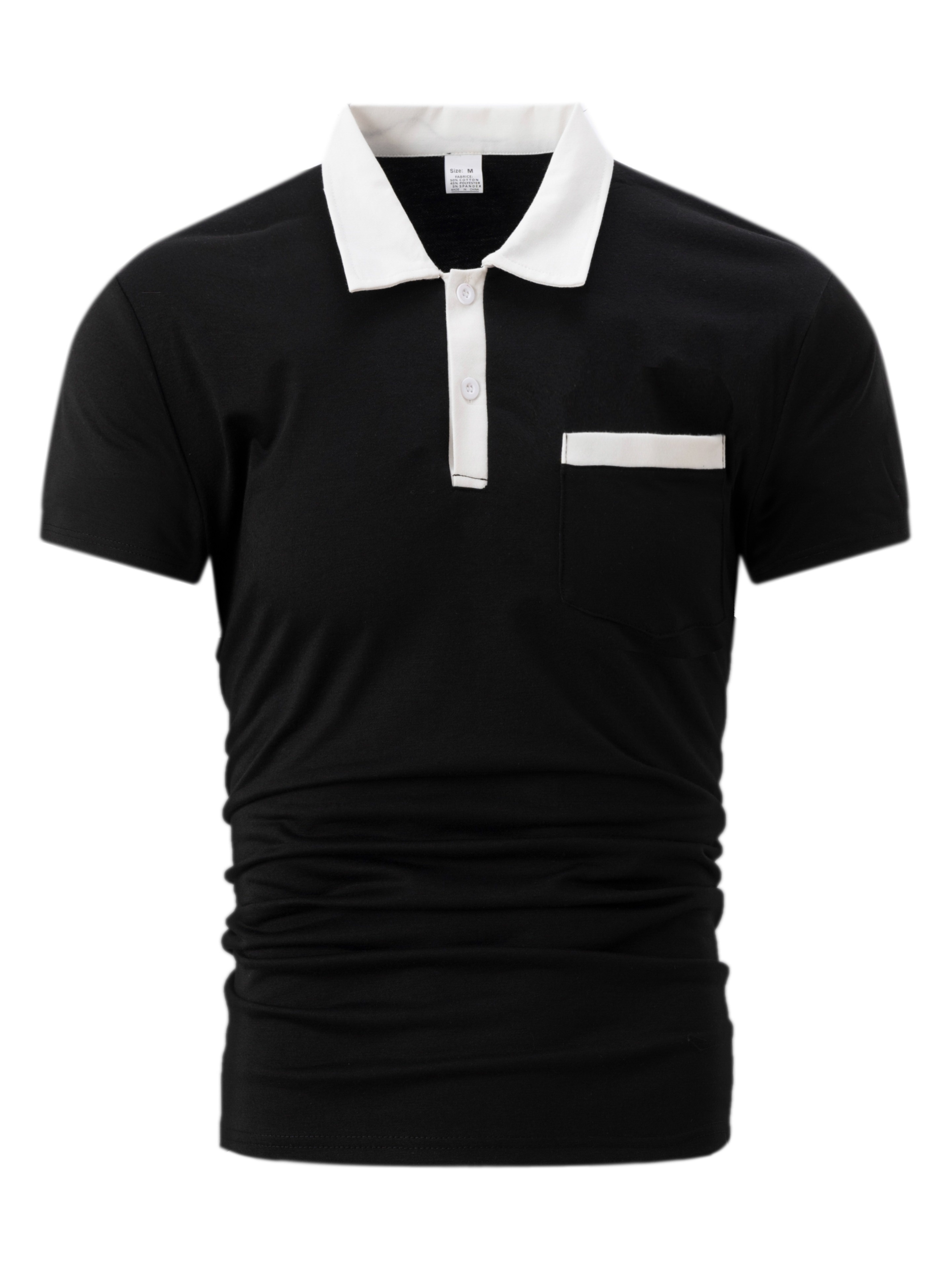 cotton blend breathable regular fit golf shirt mens casual v neck t shirt short sleeve for summer mens clothing details 7