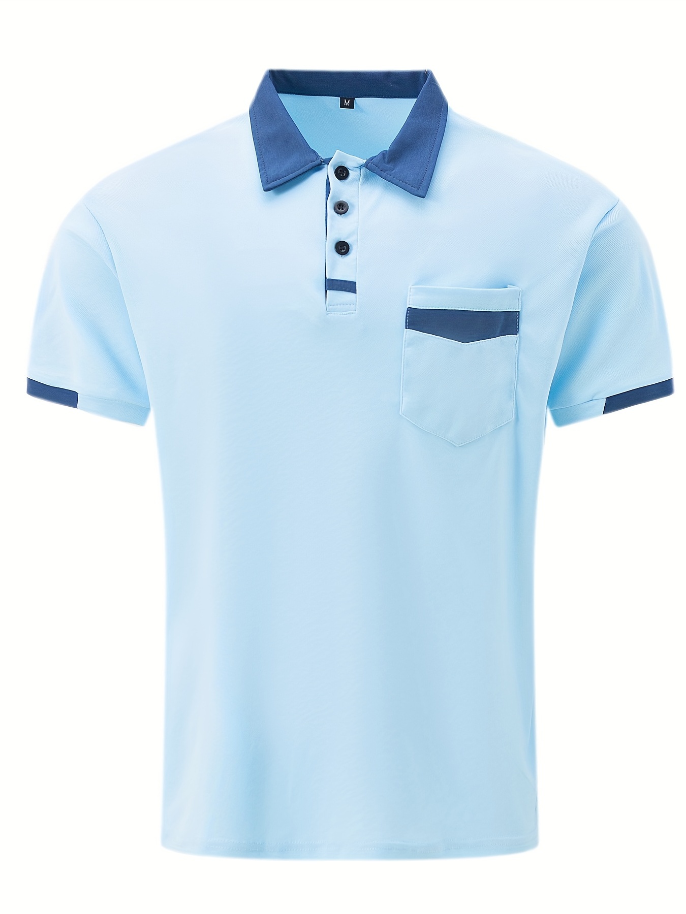 breathable regular fit contrast color design golf shirt mens casual v neck t shirt short sleeve for summer mens clothing details 54