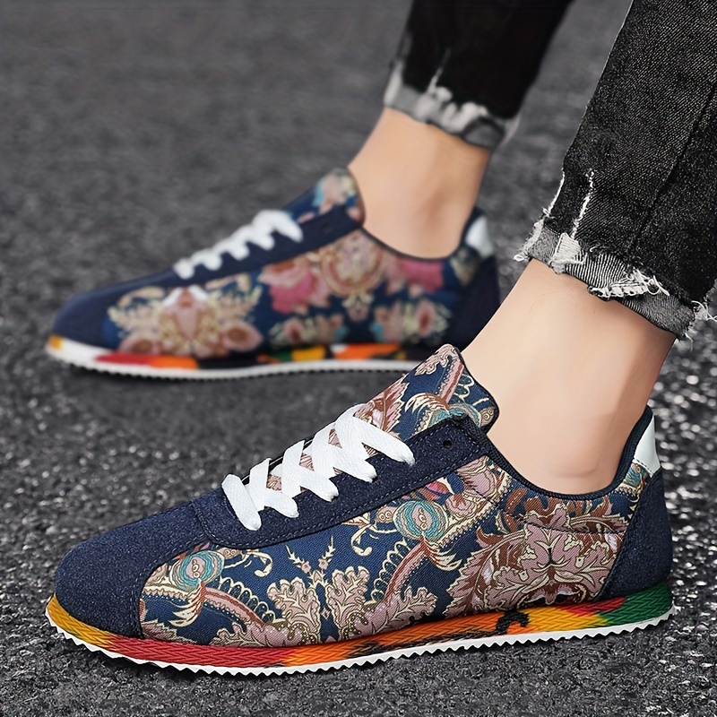 embroidered canvas shoes men s trendy traditional dragon details 4