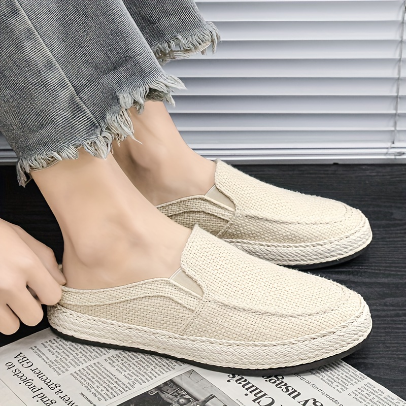 slip flaxen mule shoes men s casual espadrille decor casual details 5