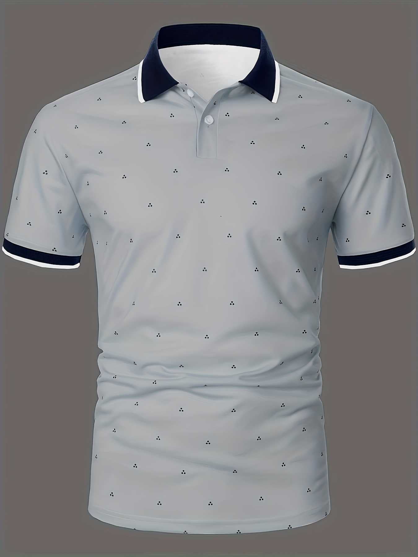 mens shirts casual navy blue slim fit lapel button up shirt details 8