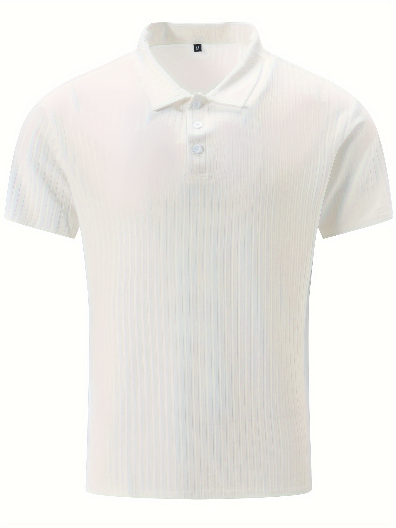 casual ribbed mens comfy daily short sleeve lapel shirt summer golf sports details 1