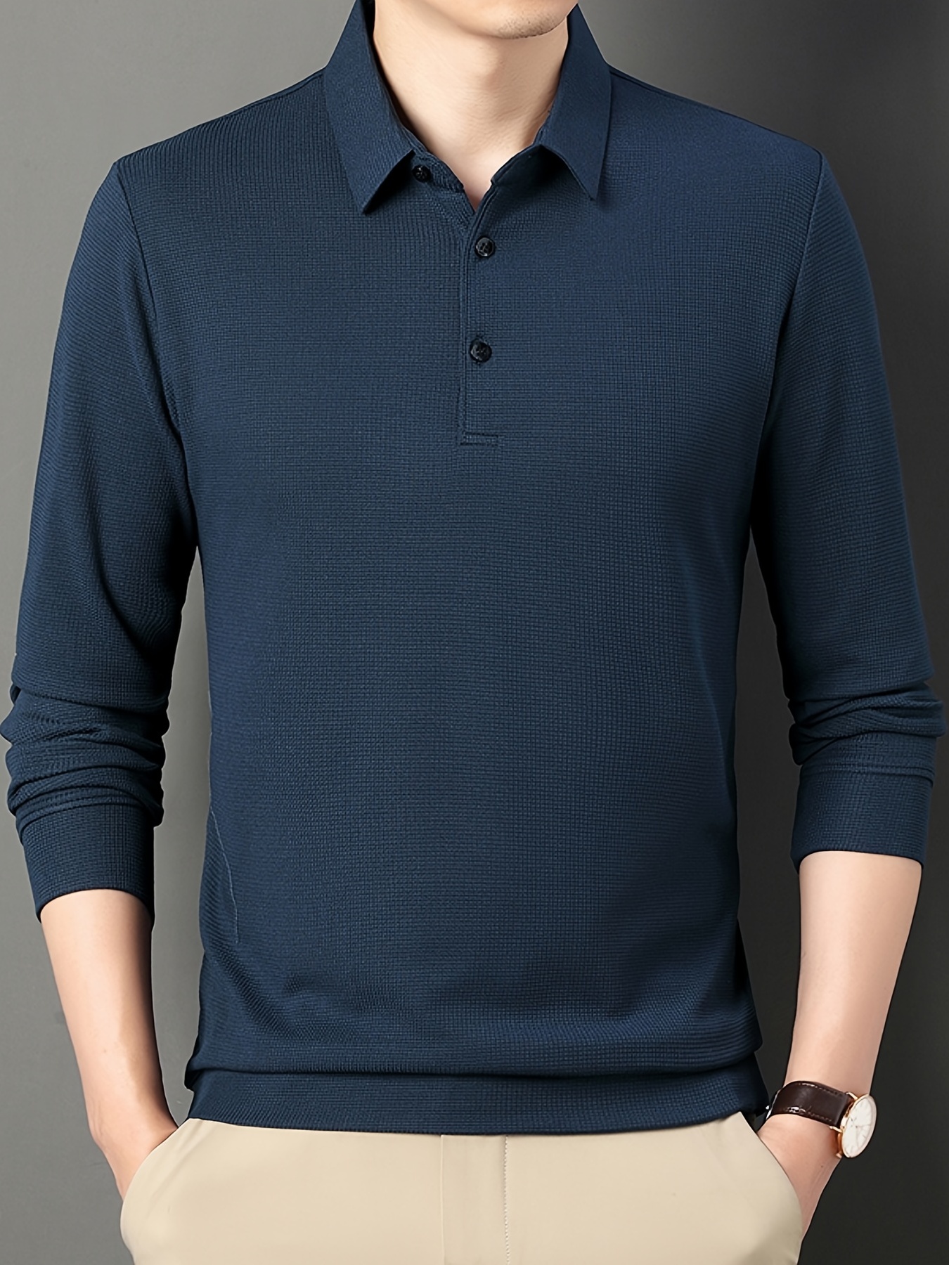 mens casual lapel shirt elegant lapel long sleeve tops details 15