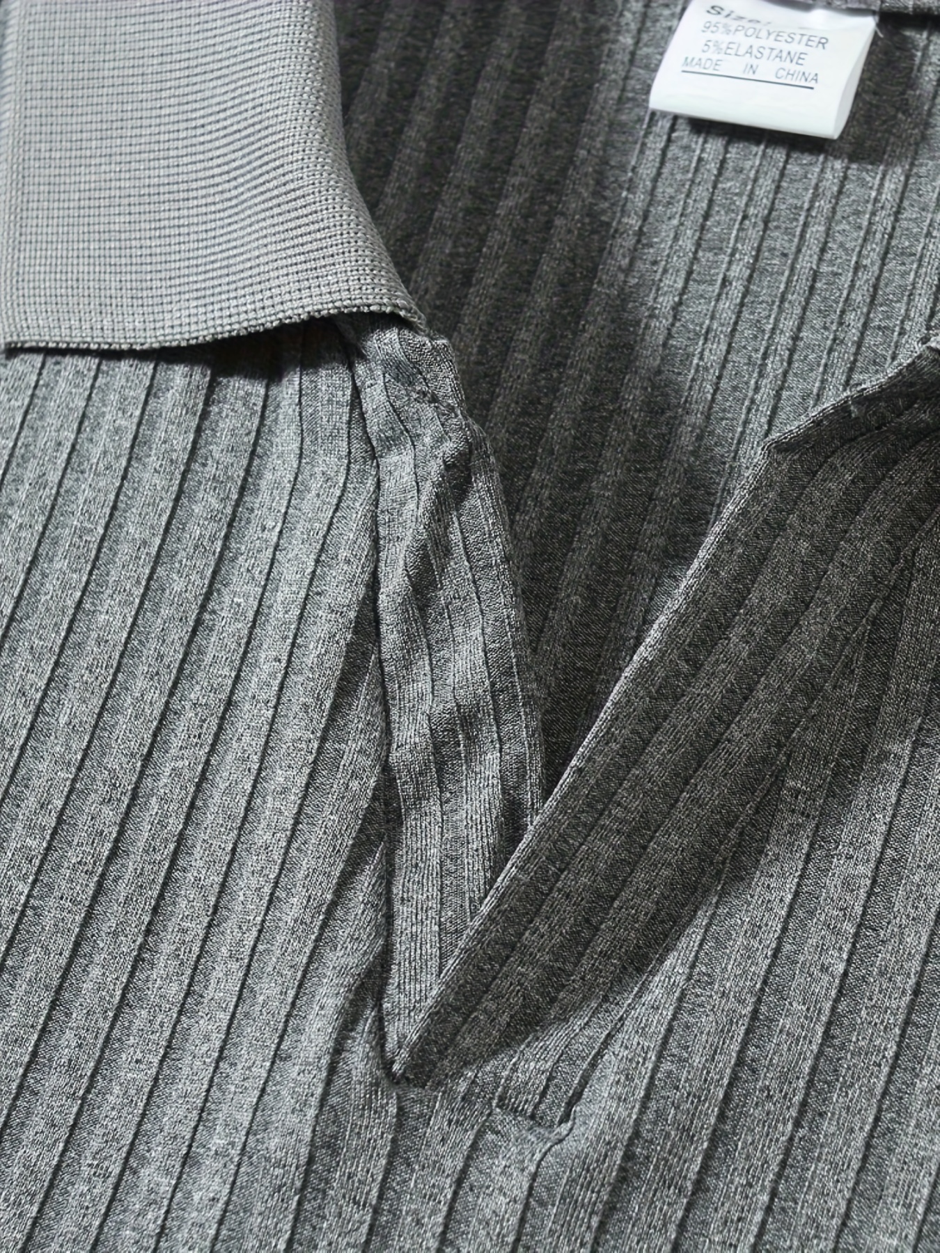 lapel shirt, ribbed mens all match sweetheart v neck long sleeve lapel shirt spring fall outdoor activity details 3